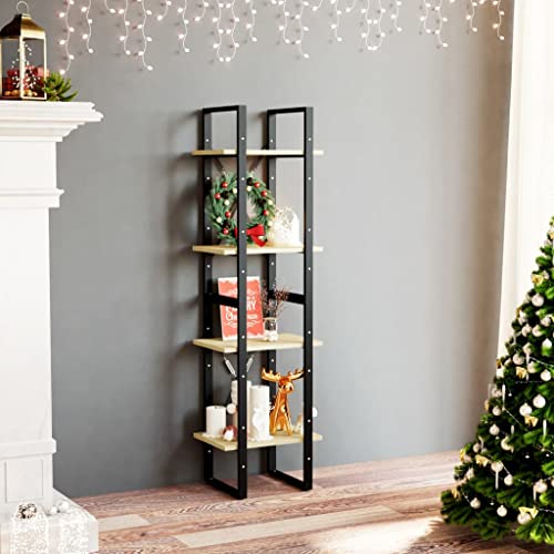 FENLAX Bücherregal aus Holz mit 4 Geräumigen Fächern Büroregal Seitenschrank Aufbewahrungsregal Wohnzimmerschrank Hochregal Raumteiler Reichlich Stauraum Beige 40x30x140 cm FENLAX Bücherregal aus Holz mit 4 Geräumigen Fächern Büroregal Seitenschrank Aufbewahrungsregal Wohnzimmerschrank Hochregal Raumteiler Reichlich Stauraum Beige 40x30x140 cm von FENLAX
