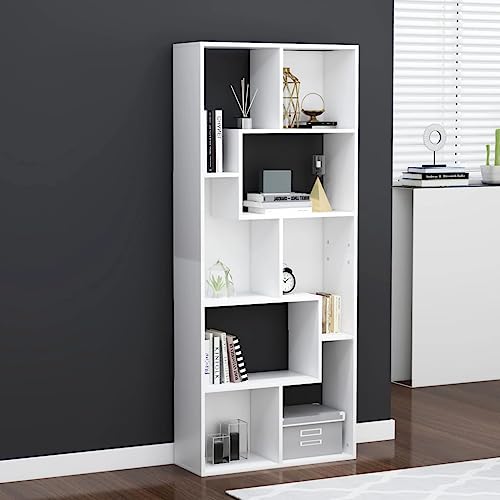 FENLAX Bücherregal aus Holz mit 8 Geräumigen Fächern Büroregal Aufbewahrungsregal Seitenschrank Wohnzimmerschrank Hochregal Raumteiler Reichlich Stauraum Weiß 67x24x161 cm FENLAX Bücherregal aus Holz mit 8 Geräumigen Fächern Büroregal Aufbewahrungsregal Seitenschrank Wohnzimmerschrank Hochregal Raumteiler Reichlich Stauraum Weiß 67x24x161 cm von FENLAX