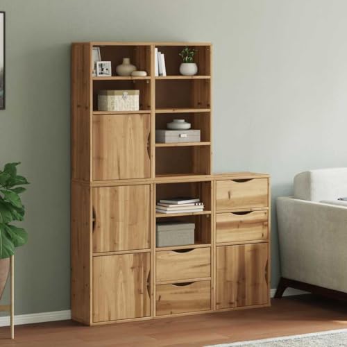 FENLAX Buffetschrank Beistellschrank 5 STK. Standschrank Stilvollen Sideboard Aufbewahrungsmöbel Aufbewahrungsschrank Flurschrank Wohnzimmerschränke Modulares Design Braun 40x24x79 cm von FENLAX