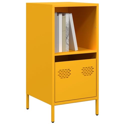 FENLAX Buffetschrank Stilvollen Sideboard Beistellschrank Standschrank Aufbewahrungsschrank Aufbewahrungsmöbel Flurschrank Wohnzimmerschränke Reichlich Stauraum Senfgelb 35x39x73,5 cm von FENLAX