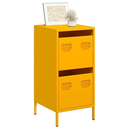 FENLAX Buffetschrank Stilvollen Sideboard Standschrank Beistellschrank Aufbewahrungsschrank Aufbewahrungsmöbel Flurschrank Wohnzimmerschränke Reichlich Stauraum Senfgelb 35x39x73,5 cm von FENLAX