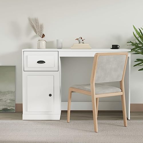 FENLAX Computertisch Mit Schublade Aus Holzwerkstoff 115x50x75 cm Weiß - Schülerschreibtisch, Arbeitstisch, Modernen Schreibtisch Mit Stauraum - Büromöbel für Home Office FENLAX Computertisch Mit Schublade Aus Holzwerkstoff 115x50x75 cm Weiß - Schülerschreibtisch, Arbeitstisch, Modernen Schreibtisch Mit Stauraum - Büromöbel für Home Office von FENLAX
