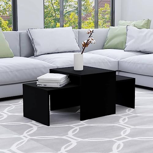 FENLAX Couchtisch-Set aus Holzwerkstoff 100x48x40 cm Schwarz Wohnzimmer Tisch für Couch Center Table Coffetable Stubentisch Wohnzimmertisch Cauchsofa Tisch Modern FENLAX Couchtisch-Set aus Holzwerkstoff 100x48x40 cm Schwarz Wohnzimmer Tisch für Couch Center Table Coffetable Stubentisch Wohnzimmertisch Cauchsofa Tisch Modern von FENLAX