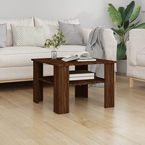 FENLAX Couchtisch aus Holzwerkstoff 60x60x42 cm Braun Eichen-Optik Wohnzimmer Tisch für Couch Center Table Coffetable Stubentisch Wohnzimmertisch Beistelltisch Cauchsofa Tisch Modern von FENLAX