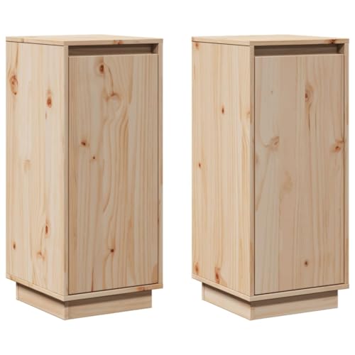 FENLAX Holz-Sideboard Beistellschrank 2 STK. Multifunktional Aufbewahrungsschrank Möbelstück für Schlafzimmer Wohnzimmer oder Büro Minimalistische Design Braun 31,5x34x75 cm von FENLAX