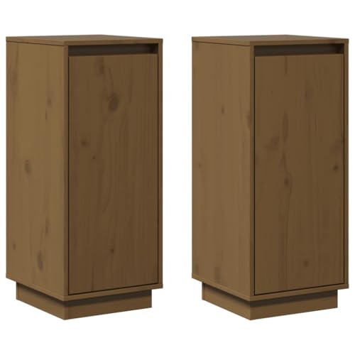 FENLAX Holz-Sideboard Beistellschrank 2 STK. Multifunktional Aufbewahrungsschrank Möbelstück für Schlafzimmer Wohnzimmer oder Büro Minimalistische Design Honigbraun 31,5x34x75 cm von FENLAX