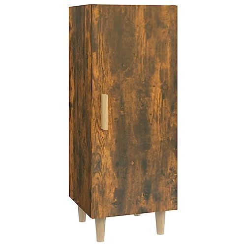 FENLAX Holz-Sideboard Beistellschrank Aufbewahrungsschrank Multifunktional Möbelstück für Schlafzimmer Wohnzimmer oder Büro Minimalistische Design Räuchereiche 34,5x34x90 cm von FENLAX
