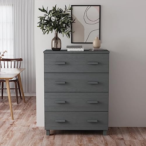FENLAX Holz-Sideboard Beistellschrank Multifunktional Aufbewahrungsschrank Möbelstück für Schlafzimmer Wohnzimmer oder Büro Minimalistische Design Dunkelgrau 79x40x103,5 cm von FENLAX