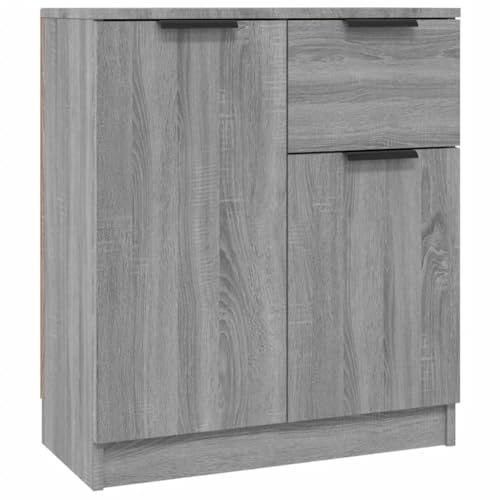 FENLAX Holz-Sideboard Multifunktional Beistellschrank Aufbewahrungsschrank Möbelstück für Schlafzimmer Wohnzimmer oder Büro Minimalistische Design Grau Sonoma 60x30x70 cm von FENLAX