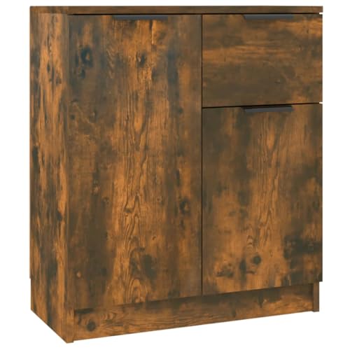 FENLAX Holz-Sideboard Multifunktional Beistellschrank Aufbewahrungsschrank Möbelstück für Schlafzimmer Wohnzimmer oder Büro Minimalistische Design Räuchereiche 60x30x70 cm von FENLAX