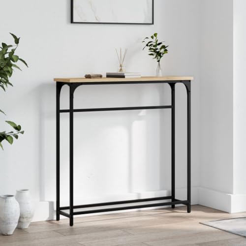 FENLAX Konsolentisch 75x19,5x75 cm Beistelltisch Holz Dekotisch Eingangtisch Eingangsbereich Ausstellungstisch Telefontisch Holz Side Table Flurtisch Holzwerkstoff&Metall Sonoma-Eiche FENLAX Konsolentisch 75x19,5x75 cm Beistelltisch Holz Dekotisch Eingangtisch Eingangsbereich Ausstellungstisch Telefontisch Holz Side Table Flurtisch Holzwerkstoff&Metall Sonoma-Eiche von FENLAX