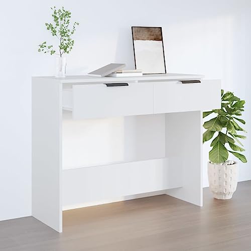 FENLAX Konsolentisch mit Schublade 90x36x75 cm Flurtisch mit Schublade Sideboard Eingangstisch Beistelltisch Holz Telefontisch Holz Couchtisch Holzwerkstoff Weiß von FENLAX