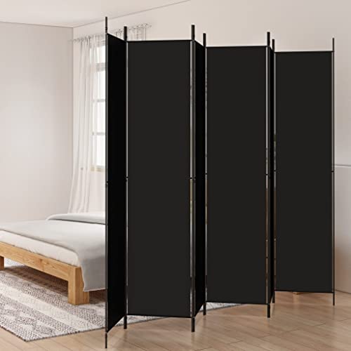 FENLAX Paravent Raumteiler Schwarz 300x220 cm Stoff Langlebig Vielseitig Trennwand Schlafzimmer Home Wohnzimmer Room Divider Dekorative Hintergrundwand Klappdesign Daher Platzsparend Verstauen von FENLAX