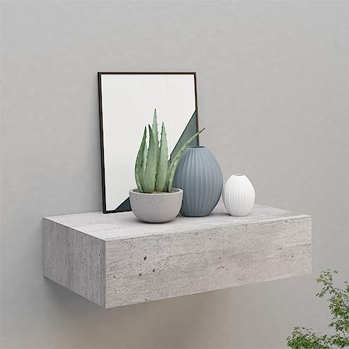 FENLAX Schubladenregal 40x23,5x10 cm MDF, Metall Betongrau Wandschrank Wandboard Mit Schublade Schweberegal Mit Schublade Wandregal Mit Schubladen Hängeschublade Wohnwand Modern Hängeschrank FENLAX Schubladenregal 40x23,5x10 cm MDF, Metall Betongrau Wandschrank Wandboard Mit Schublade Schweberegal Mit Schublade Wandregal Mit Schubladen Hängeschublade Wohnwand Modern Hängeschrank von FENLAX