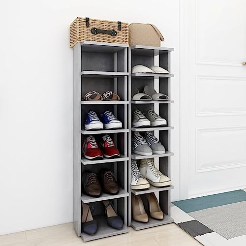 FENLAX Schuhschrank aus Holzwerkstoff 27,5x27x102cm 2 Pcs Betongrau Schuhschrank Holz Kommode für Schuhe Schrank für Schuhe Schmales Schuhregal Hoch Schuhregal Holz Schmal Hochschrank Elegante Optik FENLAX Schuhschrank aus Holzwerkstoff 27,5x27x102cm 2 Pcs Betongrau Schuhschrank Holz Kommode für Schuhe Schrank für Schuhe Schmales Schuhregal Hoch Schuhregal Holz Schmal Hochschrank Elegante Optik von FENLAX