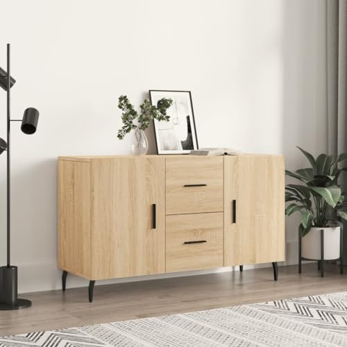 FENLAX Sideboard Kommode Buffetschrank Freistehender Akzentschrank Modernes Sideboard Mit Viel Stauraum Standschrank 100x36x60 cm Sonoma-Eiche von FENLAX