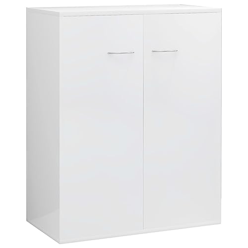 FENLAX Sideboard Kommode Schlafzimmer Seidbord Wohnzimmer Chest of Drawers Bedroom Kommoden Flur Kleiderschränke 60x30x75 cm Hochglanz-Weiß von FENLAX