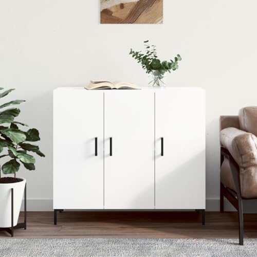 FENLAX Sideboard Kommode Wohnzimmer Modern Sideboard Flur Komodenschrank Für Schlafzimmer Beistellschrank 90x34x80 cm Weiß von FENLAX