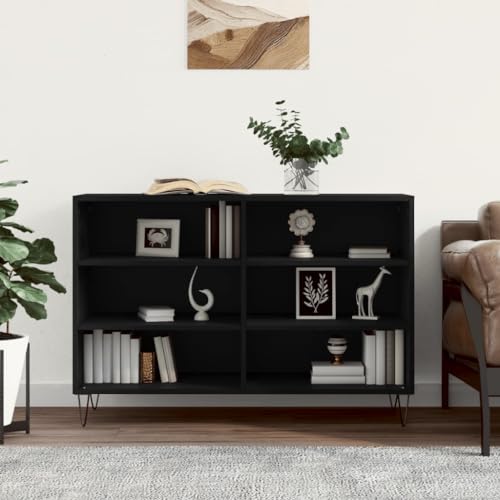 FENLAX Sideboard Kommode Wohnzimmer Sideboard Flur Komodenschrank Für Schlafzimmer Buffetschrank Highboard 103,5x35x70 cm Schwarz von FENLAX