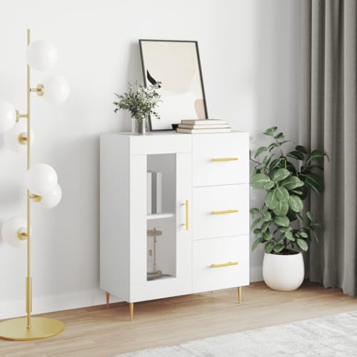 FENLAX Sideboard Kommode Wohnzimmer Sideboard Flur Komodenschrank Für Schlafzimmer Tahta Aparador Beistellschrank 69,5x34x90 cm Weiß von FENLAX