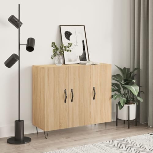 FENLAX Sideboard Kommode Wohnzimmer Sideboard Flur Komodenschrank Für Schlafzimmer Tahta Aparador Beistellschrank 90x34x80 cm Sonoma-Eiche FENLAX Sideboard Kommode Wohnzimmer Sideboard Flur Komodenschrank Für Schlafzimmer Tahta Aparador Beistellschrank 90x34x80 cm Sonoma-Eiche von FENLAX