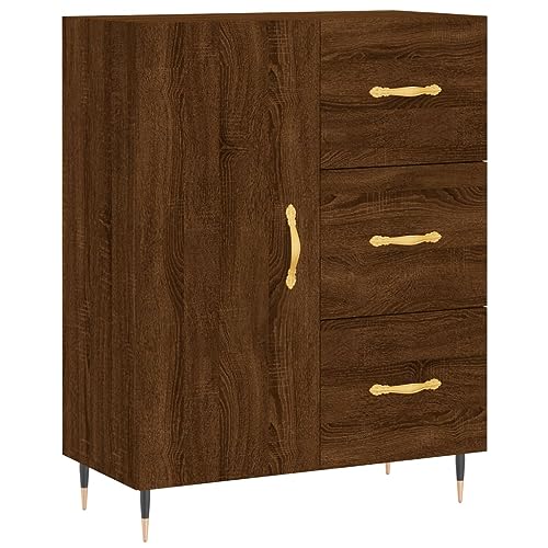 FENLAX Sideboard Kommode Wohnzimmer Sideboard Flur Komodenschrank Für Schlafzimmer Wäschekommode69,5x34x90 cm Braun Eichen-Optik von FENLAX
