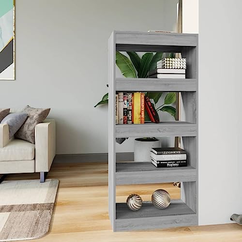 FENLAX Standregal Bücherregal aus Holz mit 4 Geräumigen Fächern Büroregal Aufbewahrungsregal Seitenschrank Hochregal Raumteiler Reichlich Stauraum Grau Sonoma 60x30x135 cm FENLAX Standregal Bücherregal aus Holz mit 4 Geräumigen Fächern Büroregal Aufbewahrungsregal Seitenschrank Hochregal Raumteiler Reichlich Stauraum Grau Sonoma 60x30x135 cm von FENLAX
