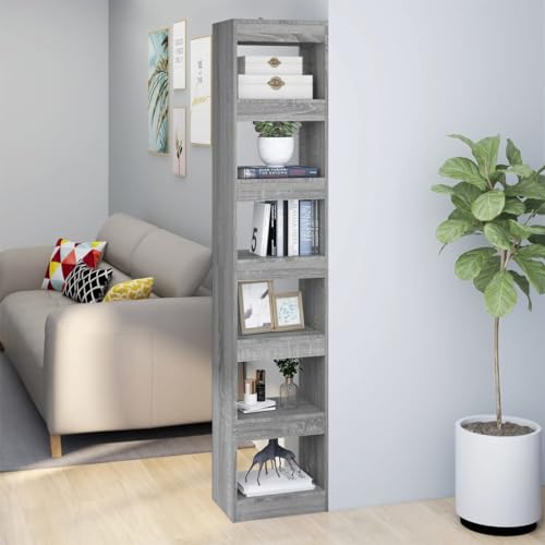 FENLAX Standregal Bücherregal aus Holz mit 6 Geräumigen Fächern Büroregal Aufbewahrungsregal Seitenschrank Hochregal Raumteiler Reichlich Stauraum Grau Sonoma 40x30x198 cm FENLAX Standregal Bücherregal aus Holz mit 6 Geräumigen Fächern Büroregal Aufbewahrungsregal Seitenschrank Hochregal Raumteiler Reichlich Stauraum Grau Sonoma 40x30x198 cm von FENLAX