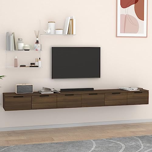 FENLAX Wandschränke aus Holz 2 STK. Multifunktionale Schweberegale Lagerregal Inneneinrichtung Schicke und Elegante Design Braun Eichen-Optik 102x30x20 cm von FENLAX