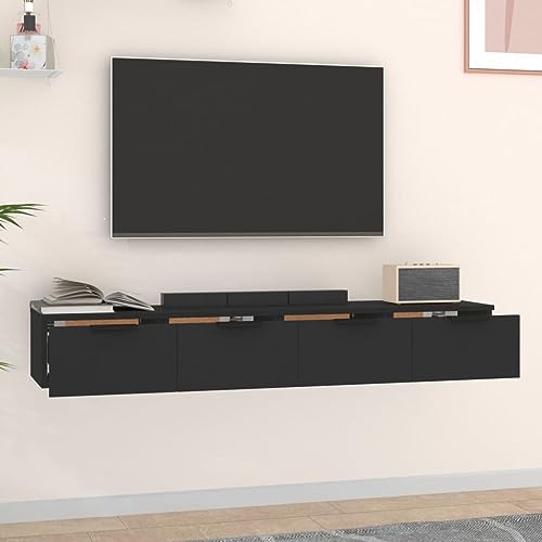 FENLAX Wandschrank 2 Pcs 68x30x20 cm Schwarz Wandboard Mit Schublade Schweberegal Mit Schublade Wandregal Mit Schubladen Hängeschublade Wohnwand Modern Hängeschrank FENLAX Wandschrank 2 Pcs 68x30x20 cm Schwarz Wandboard Mit Schublade Schweberegal Mit Schublade Wandregal Mit Schubladen Hängeschublade Wohnwand Modern Hängeschrank von FENLAX