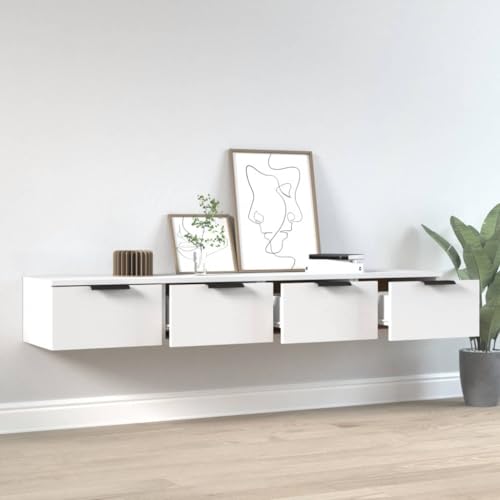 FENLAX Wandschrank 2 Pcs 68x30x20 cm Weiß Wandboard Mit Schublade Schweberegal Mit Schublade Wandregal Mit Schubladen Hängeschublade Wohnwand Modern Hängeschrank FENLAX Wandschrank 2 Pcs 68x30x20 cm Weiß Wandboard Mit Schublade Schweberegal Mit Schublade Wandregal Mit Schubladen Hängeschublade Wohnwand Modern Hängeschrank von FENLAX