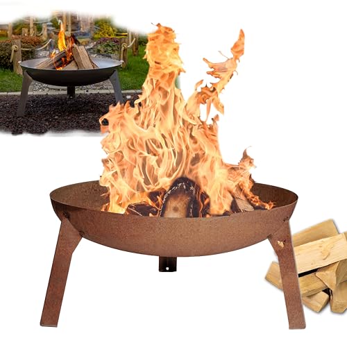 FENNEK Feuerschale 3 Pod | Große Feuerstelle aus massivem 2,0 mm Stahl | Ø 65 cm | Für Garten, Terrasse und mehr | Made in Germany von FENNEK