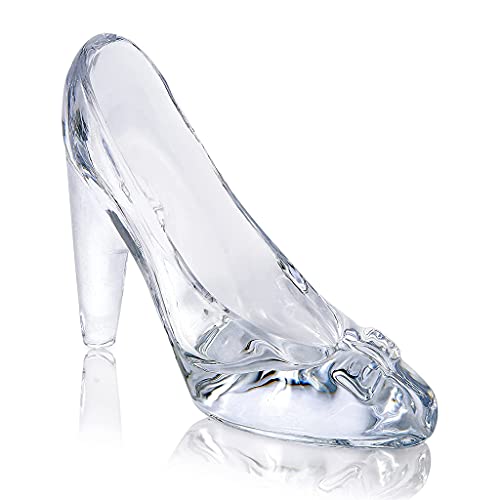 FENOHREFE Prinzessin Klare Glaspantoffel mit Schleife, High Heels, Figur, Dekor von FENOHREFE