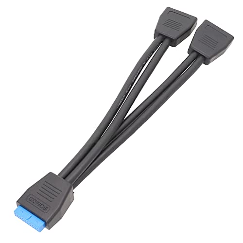 FENOHREFE USB 3.0-Header Verlängerungskabel 19/20-polig 1 Bis 2 Y Splitter Interner Verlängerungsadapter DIY USB-3.0-Motherboard Kabel von FENOHREFE