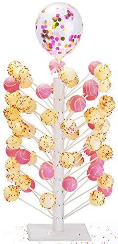Nangor Nangor Holz-Cake-Pop-Ständer – 60-Loch-Lollipop-Halter aus Holz, Süßigkeiten-Tischdisplay, dekorativer Dessert-Ständer für Hochzeit, Geburtstag, Babyparty, Partys – robust und einfach zu montie von FENRIR
