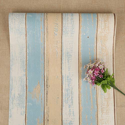 FENTIS Holz-Tapete Braun-Blaue Selbstklebende Tapete Holzstreifen Peel und Stick Wallpaper Wenden Sie Sich an Paper Streifen Abnehmbare Tapete für Küchentür Kabinett Bartheke Schlafzimmer 44.5x1000cm FENTIS Holz-Tapete Braun-Blaue Selbstklebende Tapete Holzstreifen Peel und Stick Wallpaper Wenden Sie Sich an Paper Streifen Abnehmbare Tapete für Küchentür Kabinett Bartheke Schlafzimmer 44.5x1000cm von FENTIS