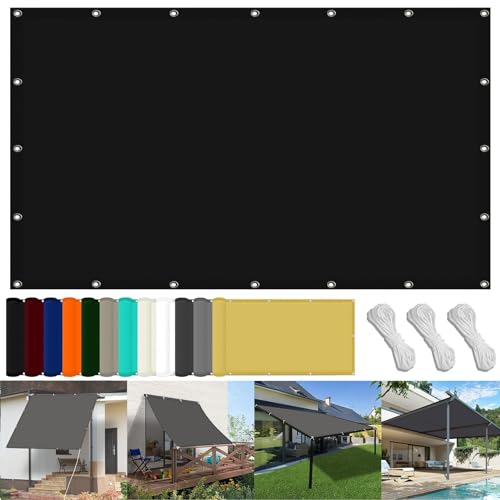 Gartenüberdachung 60 x 100 cm Wasserdicht Rechteckig Sonnensegel Balkon Uv-Schutz-Polyestergewebe mit Seil Ideal für Schwimmbäder Partys Und Outdoor-Aktivitäten, Schwarz Gartenüberdachung 60 x 100 cm Wasserdicht Rechteckig Sonnensegel Balkon Uv-Schutz-Polyestergewebe mit Seil Ideal für Schwimmbäder Partys Und Outdoor-Aktivitäten, Schwarz von FENYIGE