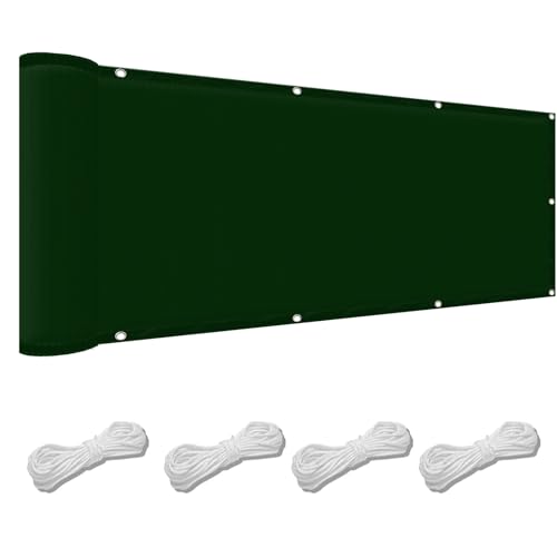 Rechteck Sonnenschutz Garten Balkon 70 x 450 cm Windschutz Rechteck Balkon Sichtschutz Uv-Schutz-Polyestergewebe mit Seil Beschattungsnetz für Pool Schwimmbad Und Gewächshaus, Dunkelgrün Rechteck Sonnenschutz Garten Balkon 70 x 450 cm Windschutz Rechteck Balkon Sichtschutz Uv-Schutz-Polyestergewebe mit Seil Beschattungsnetz für Pool Schwimmbad Und Gewächshaus, Dunkelgrün von FENYIGE