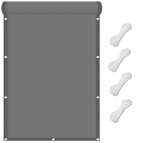 Rechteck Sonnensegel 140 x 470 cm Wasserdicht Quadratisch Balkon Sichtschutz Uv-Schutz-Polyestergewebe mit Seil Ideal für Schwimmbäder Partys Und Outdoor-Aktivitäten, Hellgrau Rechteck Sonnensegel 140 x 470 cm Wasserdicht Quadratisch Balkon Sichtschutz Uv-Schutz-Polyestergewebe mit Seil Ideal für Schwimmbäder Partys Und Outdoor-Aktivitäten, Hellgrau von FENYIGE