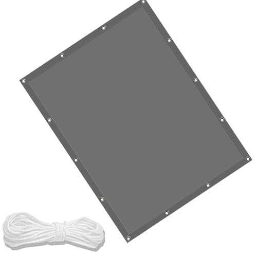 Rechteck Sonnensegel 330 x 800 cm Wasserdicht Quadratisch Sonnenschirm Balkon Uv-Schutz-Polyestergewebe mit Seil Sonnenschutz Markise für Balkon Terrasse Und Garten, Hellgrau von FENYIGE