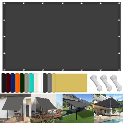 Sonnenschutznetz 200 x 250 cm Wasserdicht Rechteckig Sonnenschutz Strand Uv-Schutz-Polyestergewebe mit Seil Beschattungsnetz für Pool Schwimmbad Und Gewächshaus, Dunkelgrau Sonnenschutznetz 200 x 250 cm Wasserdicht Rechteckig Sonnenschutz Strand Uv-Schutz-Polyestergewebe mit Seil Beschattungsnetz für Pool Schwimmbad Und Gewächshaus, Dunkelgrau von FENYIGE