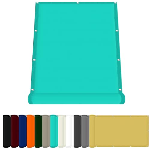 Sonnensegel 110 x 350 cm Wasserdicht Quadratisch Sonnensegel Balkon Uv-Schutz-Polyestergewebe mit Seil Ideal für Schwimmbäder Partys Und Outdoor-Aktivitäten, Himmelblau von FENYIGE