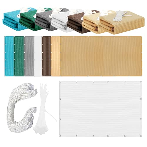 Sonnensegel Atmungsaktiv Rechteckig 360 x 394 cm Rechteckig Atmungsaktiv 98% UV Schutz Schattenspender Leinwand inkl Befestigungsseile für Patio Balkon Terrasse Camping, Weiß Sonnensegel Atmungsaktiv Rechteckig 360 x 394 cm Rechteckig Atmungsaktiv 98% UV Schutz Schattenspender Leinwand inkl Befestigungsseile für Patio Balkon Terrasse Camping, Weiß von FENYIGE