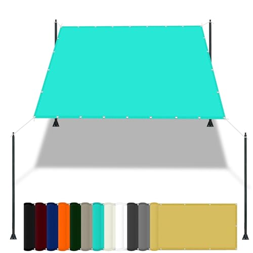 Sonnensegel Baldachin 2.4 x 2.5 m Windschutz Rechteck Sonnenschutz Strand Uv-Schutz-Polyestergewebe mit Seil Beschattungsnetz für Pool Schwimmbad Und Gewächshaus, Himmelblau Sonnensegel Baldachin 2.4 x 2.5 m Windschutz Rechteck Sonnenschutz Strand Uv-Schutz-Polyestergewebe mit Seil Beschattungsnetz für Pool Schwimmbad Und Gewächshaus, Himmelblau von FENYIGE