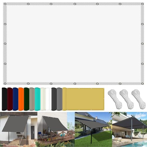 Sonnensegel Schattenspender 160 x 300 cm Wasserdicht Quadratisch Sonnensegel Balkon Uv-Schutz-Polyestergewebe mit Seil Sonnenschutz für Garten Terrasse Und Balkon, Weiß Sonnensegel Schattenspender 160 x 300 cm Wasserdicht Quadratisch Sonnensegel Balkon Uv-Schutz-Polyestergewebe mit Seil Sonnenschutz für Garten Terrasse Und Balkon, Weiß von FENYIGE