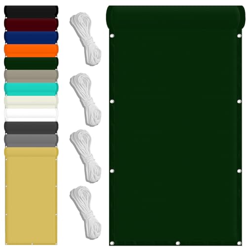 Sonnensegel mit Öse 100 x 200 cm Wetterschutz Wasserabweisend Sonnenschutz Strand Uv-Schutz-Polyestergewebe mit Seil Sonnenschutz für Garten Terrasse Und Balkon, Dunkelgrün Sonnensegel mit Öse 100 x 200 cm Wetterschutz Wasserabweisend Sonnenschutz Strand Uv-Schutz-Polyestergewebe mit Seil Sonnenschutz für Garten Terrasse Und Balkon, Dunkelgrün von FENYIGE