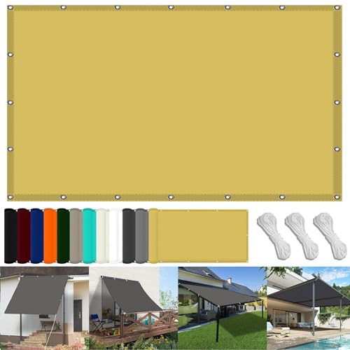 Sonnensegel mit Öse 160 x 200 cm Wasserdicht Quadratisch Sonnenschutz Strand Uv-Schutz-Polyestergewebe mit Seil Sonnenschutz Markise für Balkon Terrasse Und Garten, Creme Farben Sonnensegel mit Öse 160 x 200 cm Wasserdicht Quadratisch Sonnenschutz Strand Uv-Schutz-Polyestergewebe mit Seil Sonnenschutz Markise für Balkon Terrasse Und Garten, Creme Farben von FENYIGE
