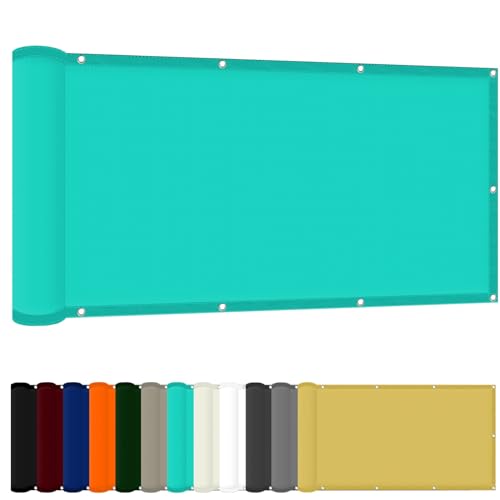 Sonnensegel mit Öse 45 x 150 cm Wasserdicht Quadratisch Sonnenschirm Balkon Uv-Schutz-Polyestergewebe mit Seil Ideal für Schwimmbäder Partys Und Outdoor-Aktivitäten, Himmelblau von FENYIGE