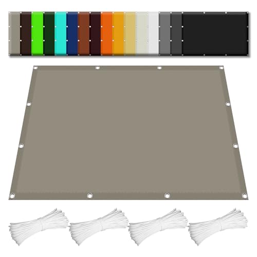 Sonnensegel mit Ösen 1.4 x 2.8 m Rechteckig Wasserdicht Sonnenschutz Windschutz Regenschutz Überdachung Ohne Bohren mit Ösen Segeltuch für Balkon Camping Terrasse Pergola, Taupe von FENYIGE