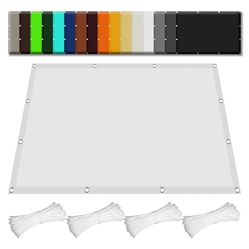 Sonnensegel mit Ösen 1.5 x 2.2 m Rechteckig Wasserdicht Sonnenschutz Windschutz Regenschutz Überdachung Ohne Bohren mit Ösen Segeltuch für Balkon Camping Terrasse Pergola, Weiß von FENYIGE